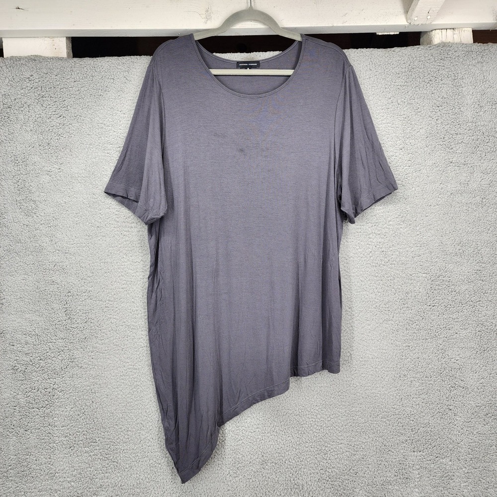 Universal Standard Gray Asymmetric Hem Short Sleeve Tunic Top Medium
